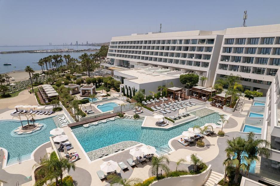 Aerial view of Parklane Resort and Spa in Cyprus.