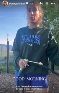 Stacey Solomon Instagram video: upset after BAFTA loss, watering plants.