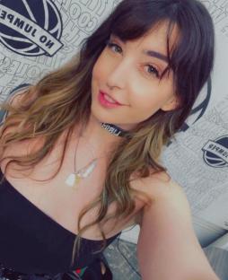 Close-up selfie of Sarah Button.