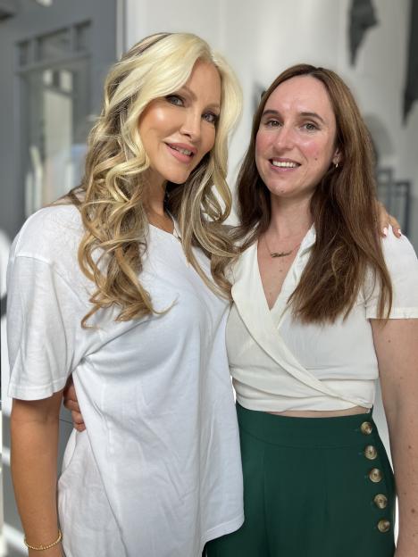 Journalist Halina Watts and Caprice.