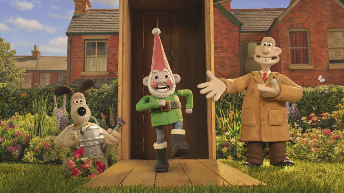 Wallace & Gromit, Gromit, and Norbot in a scene from *Wallace & Gromit: The Curse of the Were-Rabbit*.
