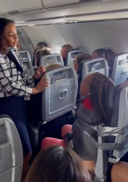 Shock moment ranting foul-mouthed passenger is strapped to seat with duct tape after ‘attacking crew’ on Vegas flight