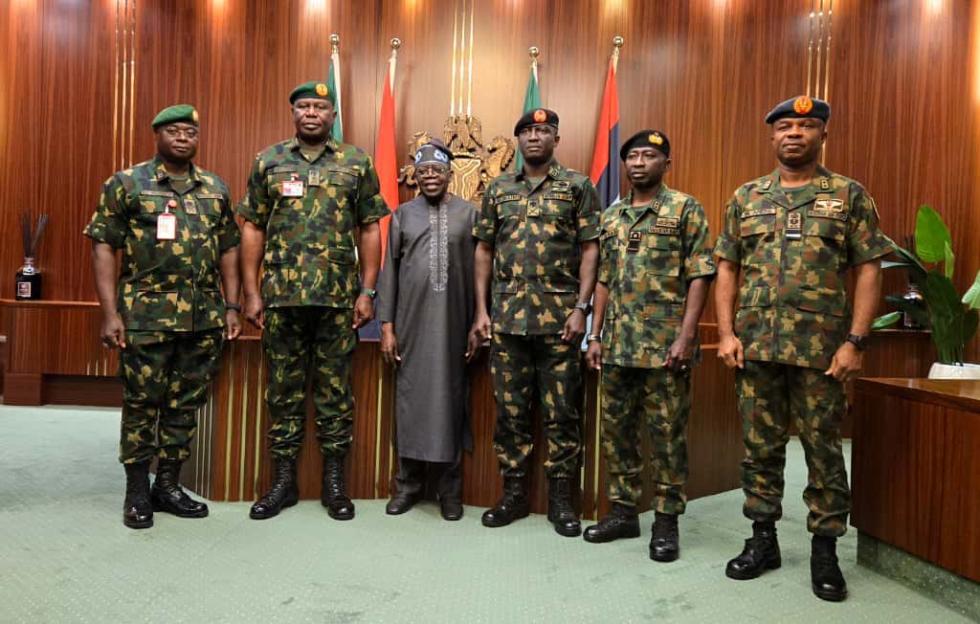 Exclusive: Tinubu Hosts New Service Chiefs at the Presidential Villa
