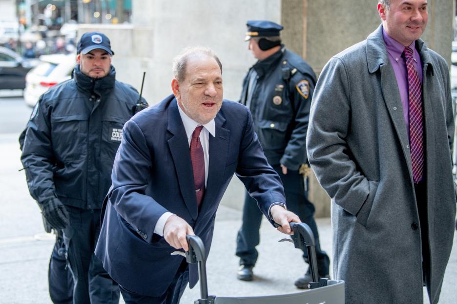 Harvey Weinstein arriving at court.