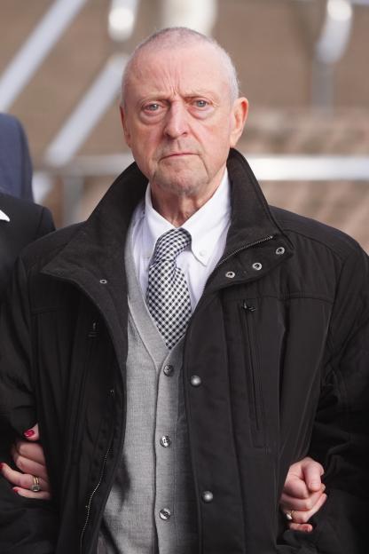 Patrick O'Hara leaving Newcastle Crown Court with friends.