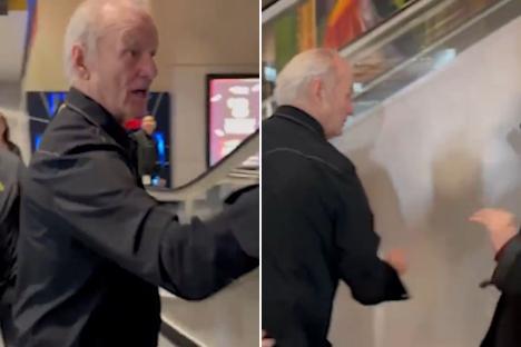 Watch moment legendary actor Bill Murray lashes out at pushy fan at New York cinema blasting: ‘I’ll step on your foot’