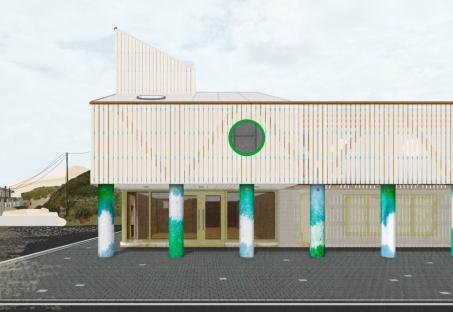 Illustration of the new Camber Sands Welcome Centre.
