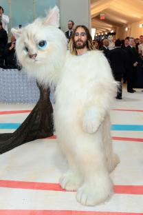 Jared Leto dressed as Choupette at the Met Gala.