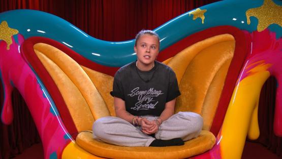 JoJo Siwa in the diary room on Celebrity Big Brother.