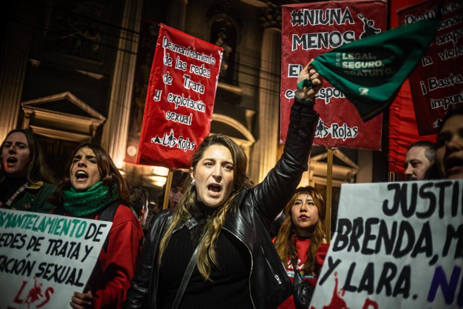 Protesters in Argentina demand justice for Morena, Brenda, and Lara and call for the dismantling of sex trafficking networks.