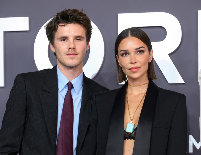 Cruz Beckham and Jackie Apostel at the "Victoria Beckham" World Premiere.