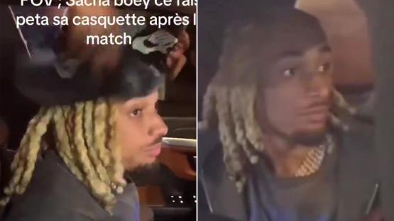 Moment fuming Bayern Munich star has hat stolen in Paris chaos and gives yob death stare after PSG’s win over Arsenal
