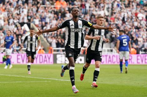Alexander Isak of Newcastle United celebrating a goal.