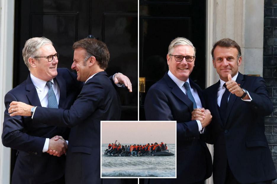 Moment Nigel Farage watches in fury as French Navy escorts 70 migrants to UK waters & hands them over to Britain