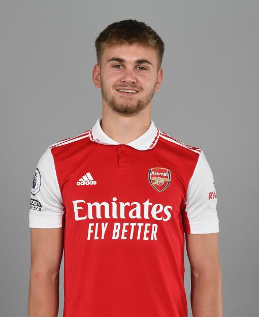 Arsenal U21 player Billy Vigar posing for a photo.