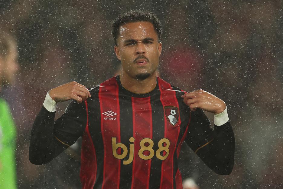 Justin Kluivert of AFC Bournemouth celebrates scoring his team's second goal.