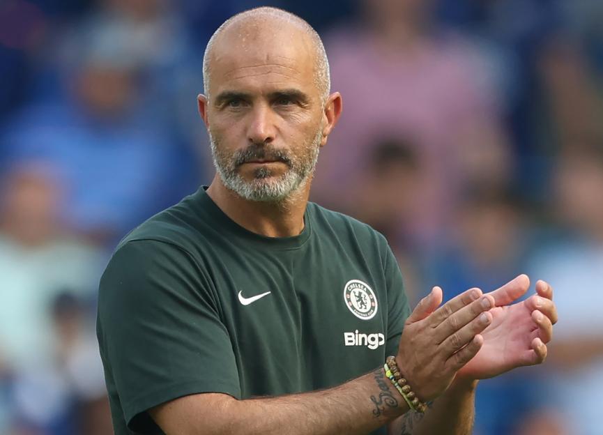 Enzo Maresca, manager of Chelsea FC, applauding.