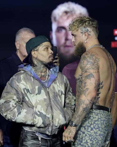 Boxing fans stunned at ‘INSANE’ size difference between Jake Paul and Gervonta Davis as they clash at press conference