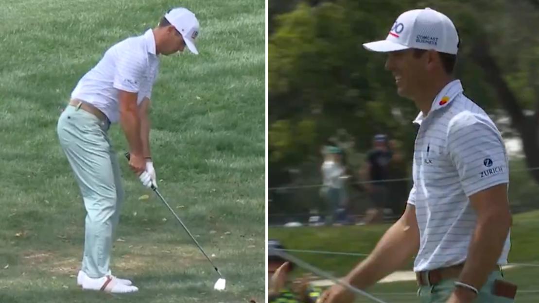 ‘What in the world did we just watch?’ – Billy Horschel hits ‘filthy’ shot with WRONG HAND leaving commentators stunned