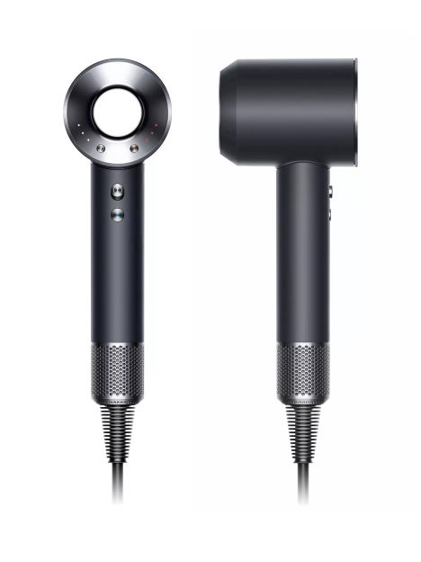 Hair dryer shown from front and side.