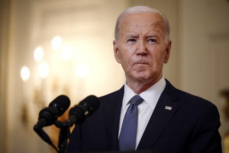 President Biden speaking at a press conference.