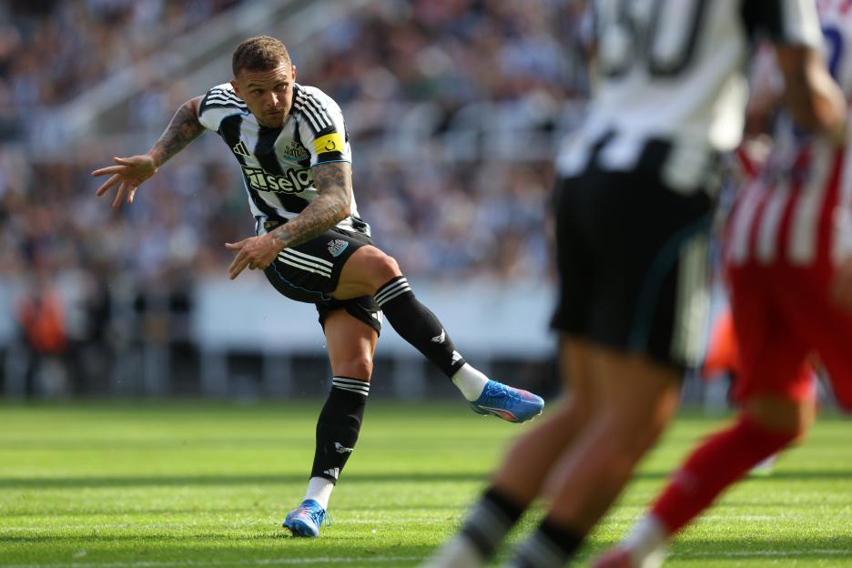 Kieran Trippier of Newcastle United taking a free kick.
