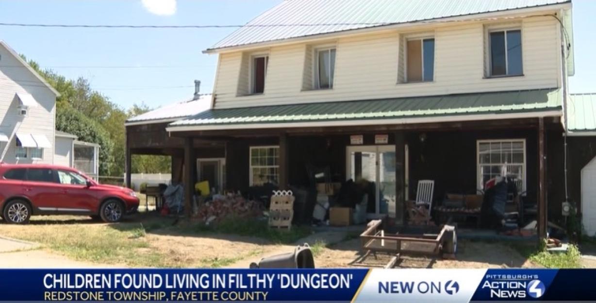 House where five children were found living in deplorable conditions.
