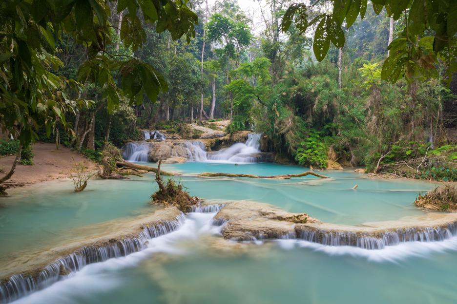 Kuang Si Falls in Luang Prabang, Laos.