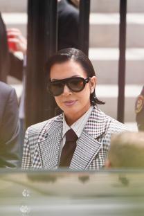 Kris Jenner arriving at the Palais de Justice in Paris.