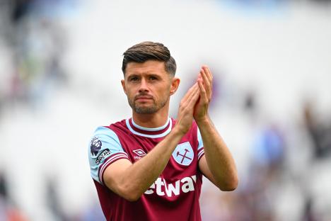 Aaron Cresswell of West Ham United applauding.