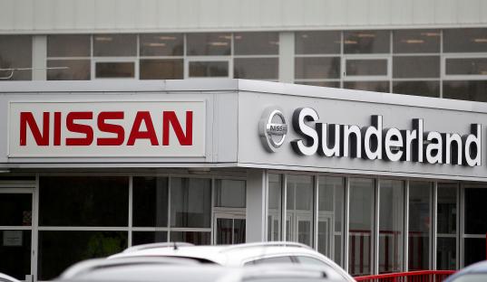 Nissan dealership sign in Sunderland.