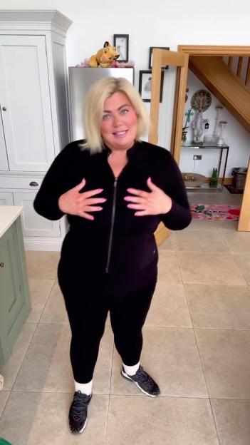 Gemma Collins modeling compression wear.