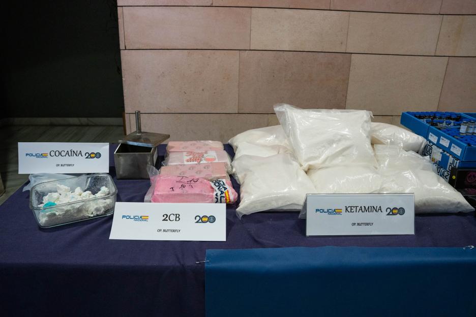 Seized cocaine, 2CB, and ketamine.