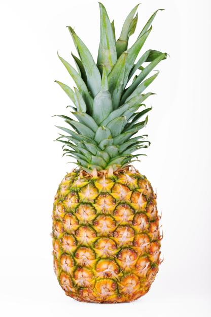 Ripe pineapple isolated on white background.