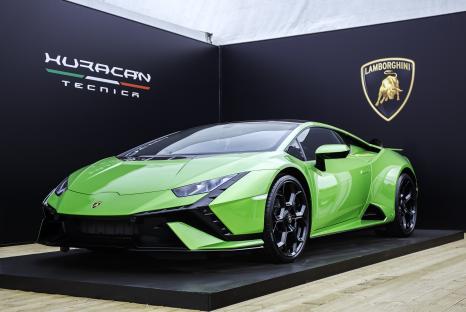 Green Lamborghini Huracan Tecnica at the Goodwood Festival of Speed.