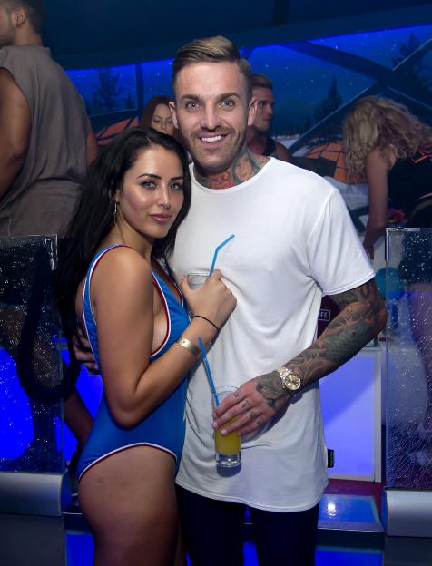 Marnie Simpson and Aaron Chalmers at Igloo bar and club Ice in Ayia Napa, Cyprus.