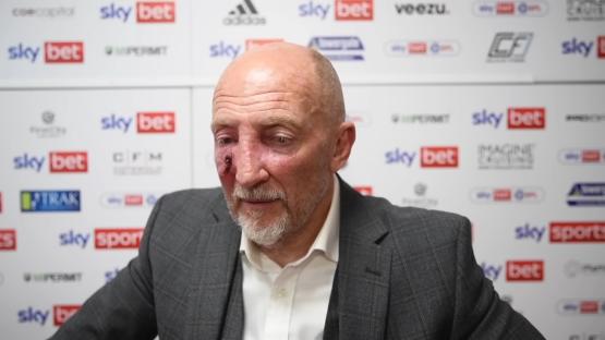 Man with a bruise on his face.
