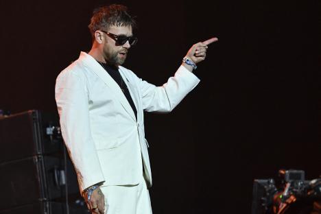 Damon Albarn of Blur performing at Coachella.