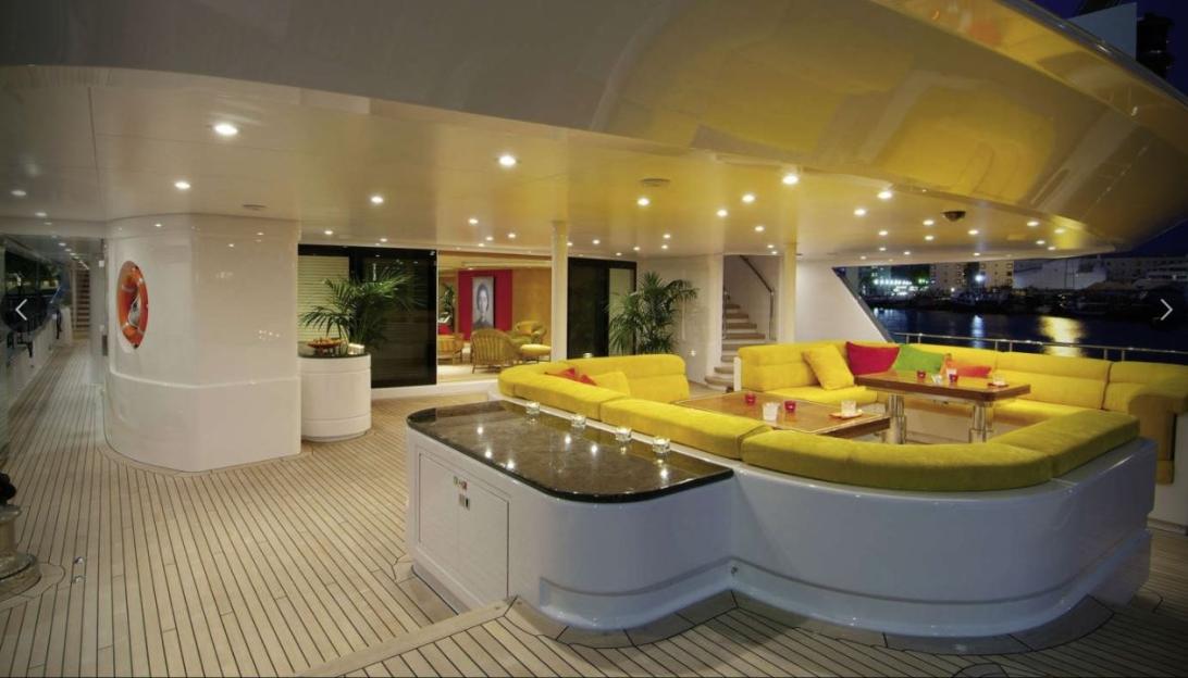 Living area on the Aviva superyacht.