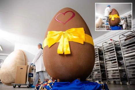 Britain’s BIGGEST Easter egg weighing same as 3 baby elephants & standing at 7ft tall is unveiled