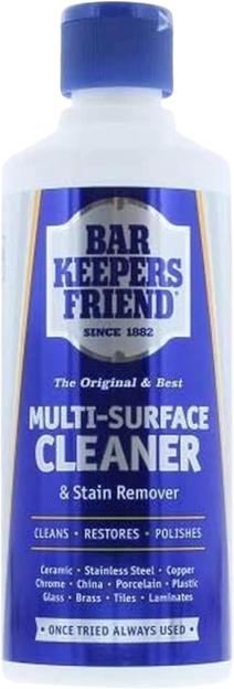 Bar Keepers Friend Multi-Surface Cleaner and Stain Remover bottle.