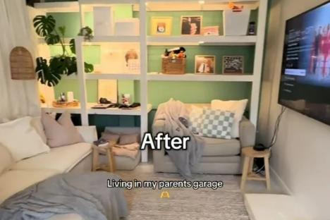 I renovated my parents’ garage so I could live there with my boyfriend – now we save cash & we can go travelling too