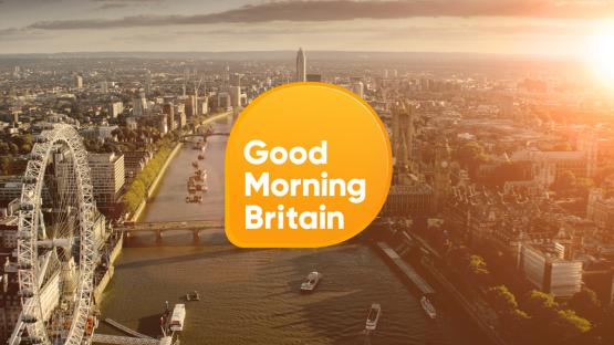 Good Morning Britain logo over London cityscape.