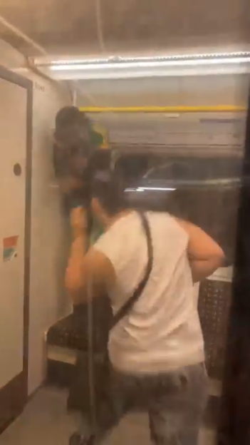 Fight on a Tube train.