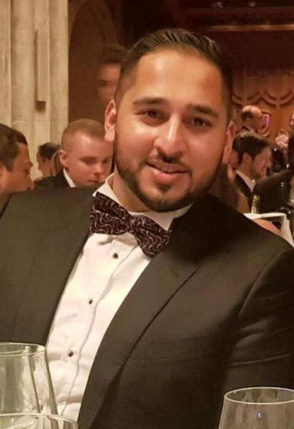 Salman Iftikhar in a tuxedo.