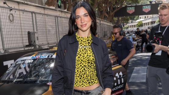 Dua Lipa wows in yellow leopard print top as she leads A-list celebs at Monaco Grand Prix