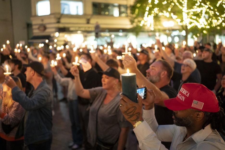 Candlelight vigil for Charlie Kirk.