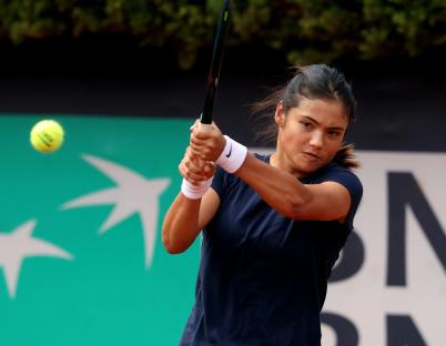 Emma Raducanu during a tennis training session.