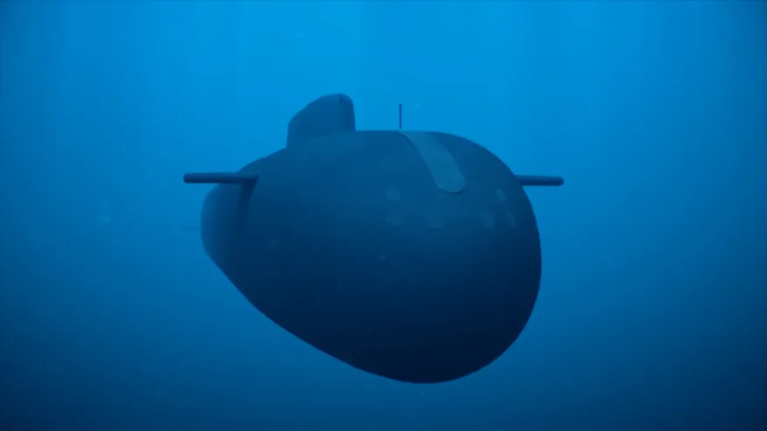 Submarine underwater.