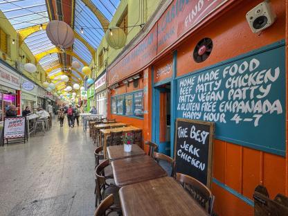 Brixton Market shops and restaurants.
